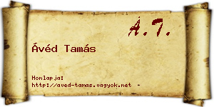 Ávéd Tamás névjegykártya